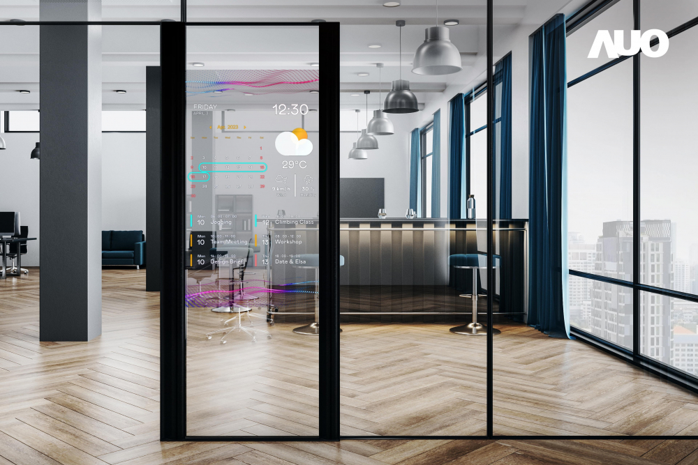 60吋Micro LED透明窗屏显示器，可依需求调整并延伸应用于不同场域，包括汽车侧窗或家庭玄关、智慧橱窗、商业展示等面向，提供丰富的信息娱乐内容